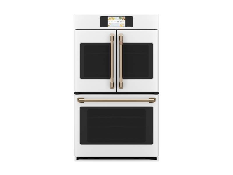 30" Café 10 Cu. Ft. Built In French Door Double Convection Wall Oven In Matte White - CTD90FP4NW2