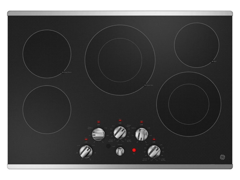 30" GE Built-in Knob Control Electric Cooktop in Stainless Steel - JEP5030STSS