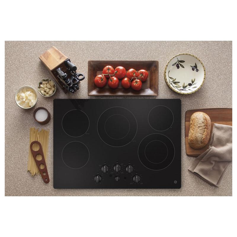 30" GE Built-in Knob Control Electric Cooktop in Black - JEP5030DTBB