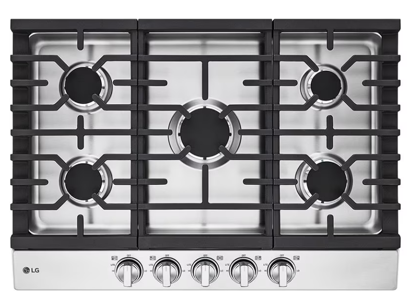 30" LG Built-in Gas Cooktop with UltraHeat Burner in Stainless Steel - CBGJ3023S