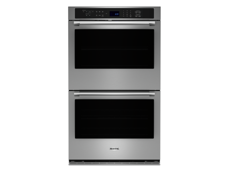 30" Maytag 10 Cu. Ft. Double Wall Oven with Air Fry and Basket in FingerPrint Resistant Stainless Steel - MOED6030LZ