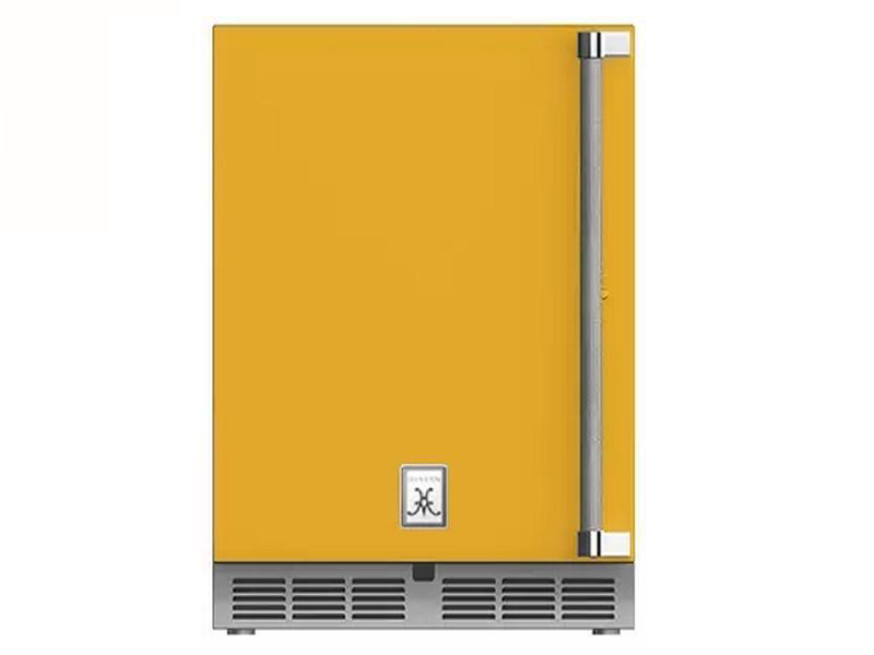 24" Hestan 5.0 Cu. Ft. GRWS Series Left Hinge Outdoor Dual Zone Refrigerator with Wine Storage - GRWSL24-YW