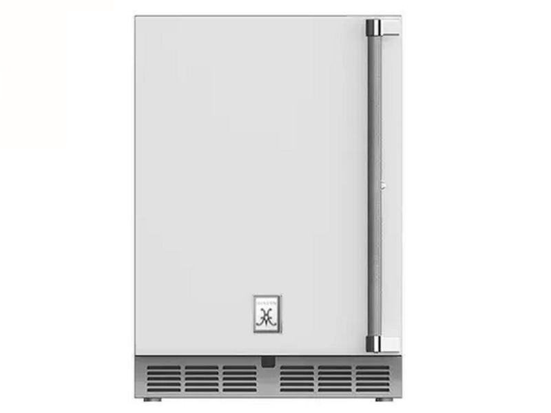 24" Hestan 5.0 Cu. Ft. GRWS Series Left Hinge Outdoor Dual Zone Refrigerator with Wine Storage - GRWSL24-WH