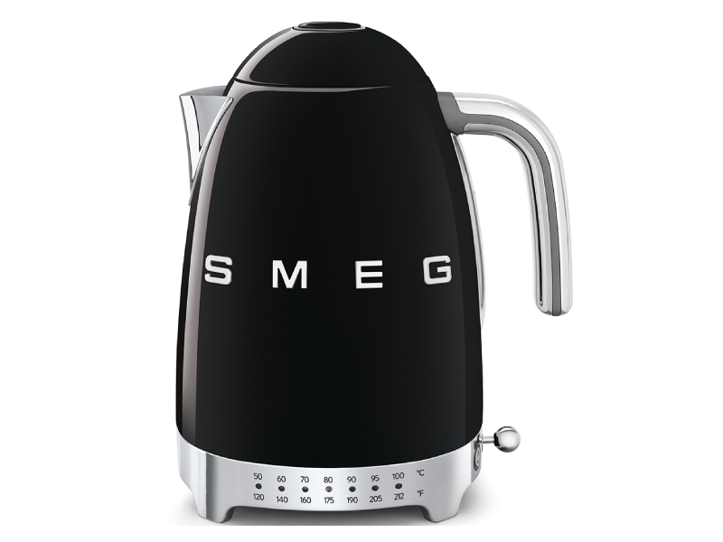 SMEG 50's Style Electric Kettle With Plastic Button In Black - KLF04BLUS