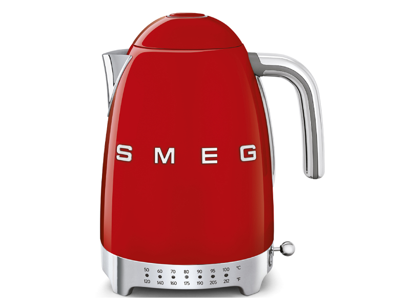 SMEG 50's Style Electric Kettle With Plastic Button In Red - KLF04RDUS