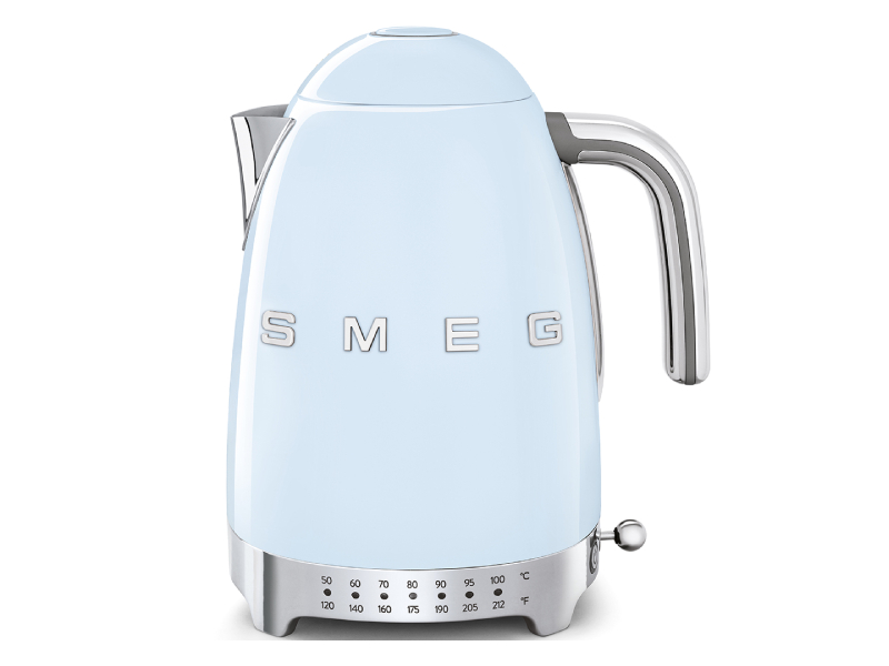 SMEG 50's Style Electric Kettle With Plastic Button In Pastel Blue - KLF04PBUS