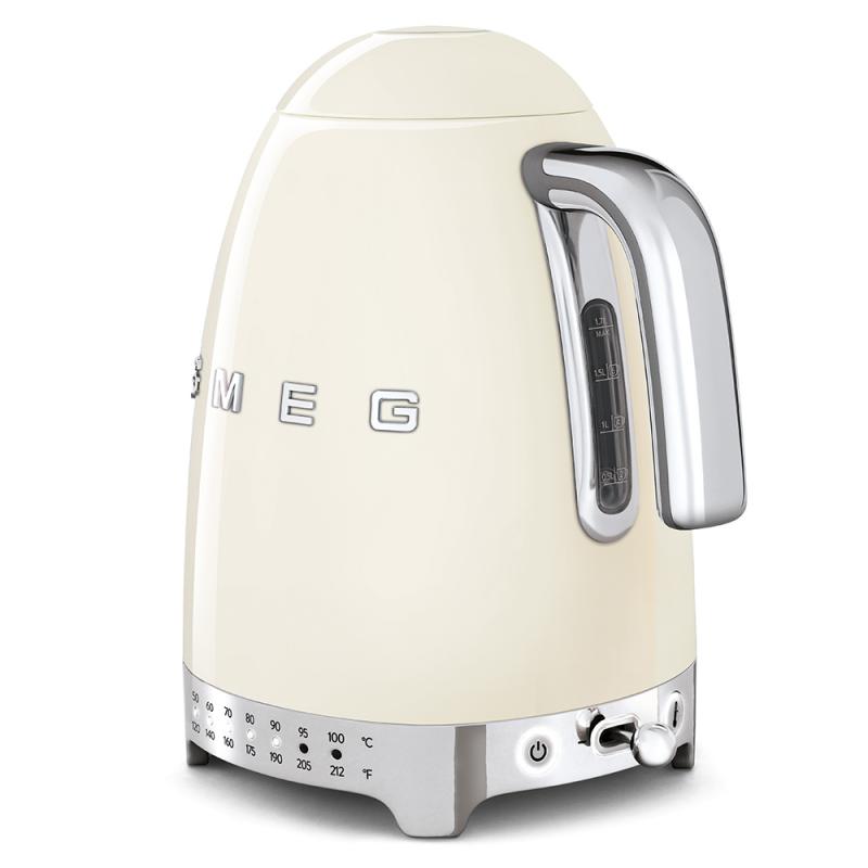 SMEG 50's Style Electric Kettle With Plastic Button In Cream - KLF04CRUS