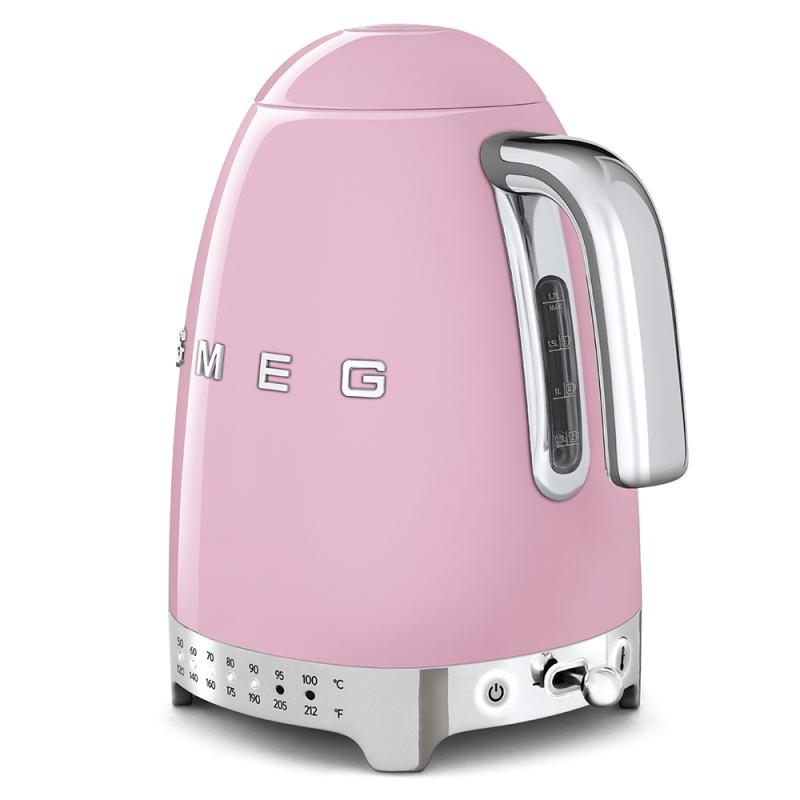 SMEG 50's Style Electric Kettle With Plastic Button In Pink - KLF04PKUS