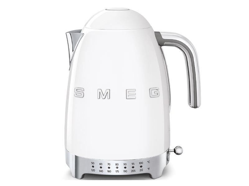 SMEG 50's Style Electric Kettle With Plastic Button In White - KLF04WHUS