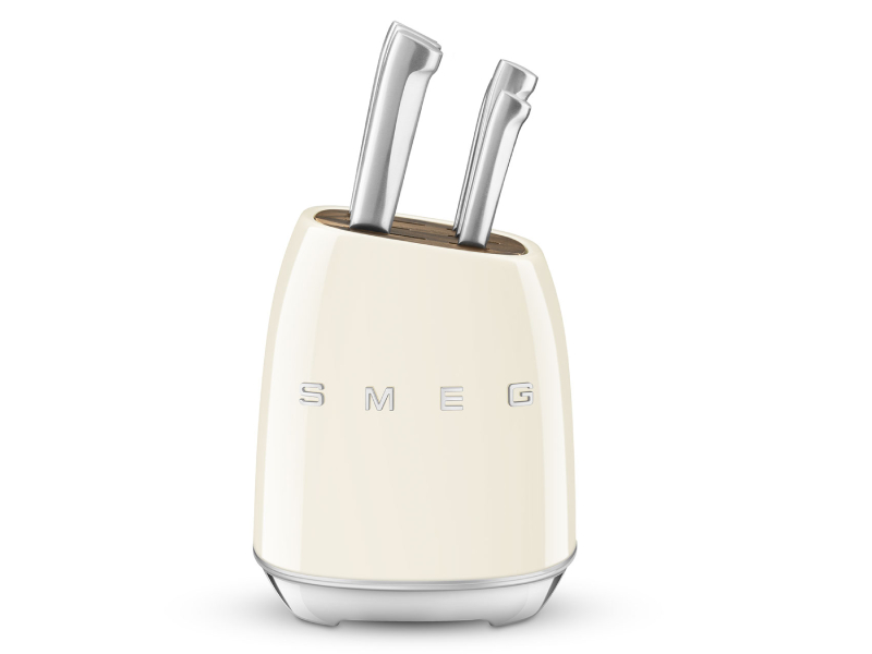 SMEG Knife Block With 6 Knives In Cream - KBSF01CR
