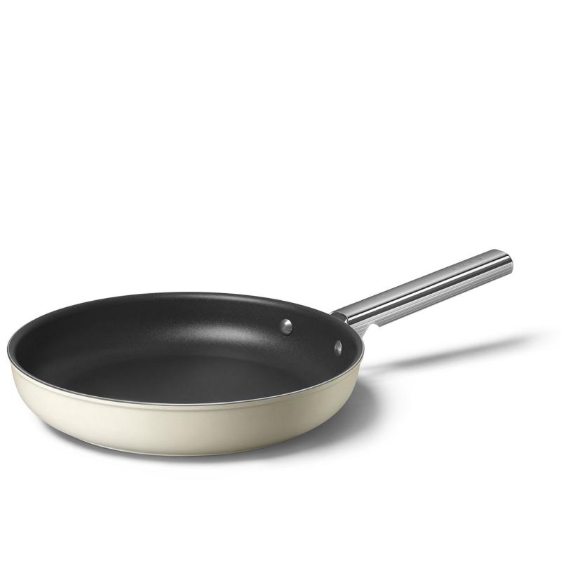 SMEG 50's Style Frypan With 28 Inch Diameter In Cream - CKFF2801CRM