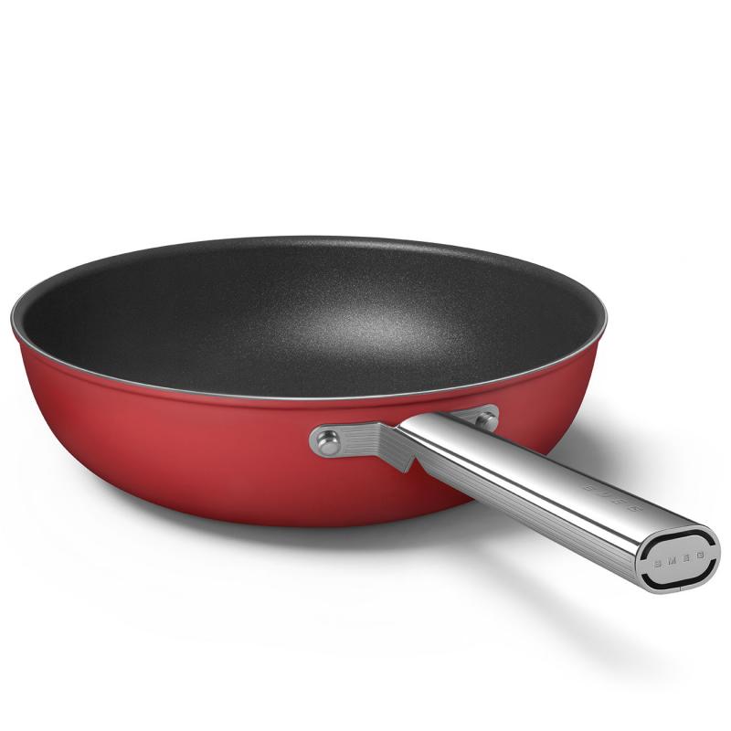 SMEG 50's Style Cookware Wok With 30 Inch Diameter In Red - CKFW3001RDM