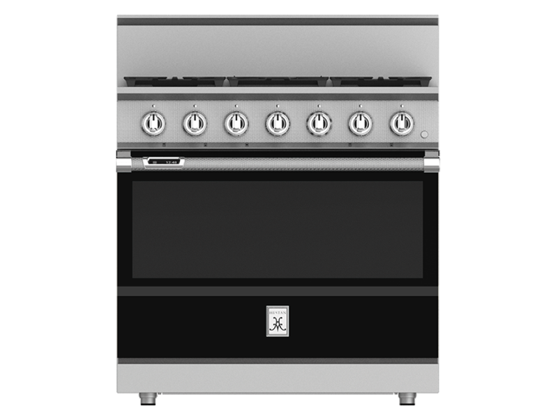 36" Hestan KRD Series Liquid Propane Dual Fuel Range with 5-Burner - KRD364GD-LP-BK