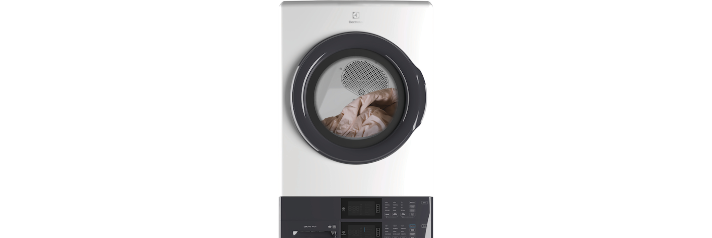 27" Electrolux Laundry Tower Single Unit Front Load 5.1 Cu. Ft. I.E.C Washer and 8 Cu. Ft. Electric Dryer - ELTE730CAW