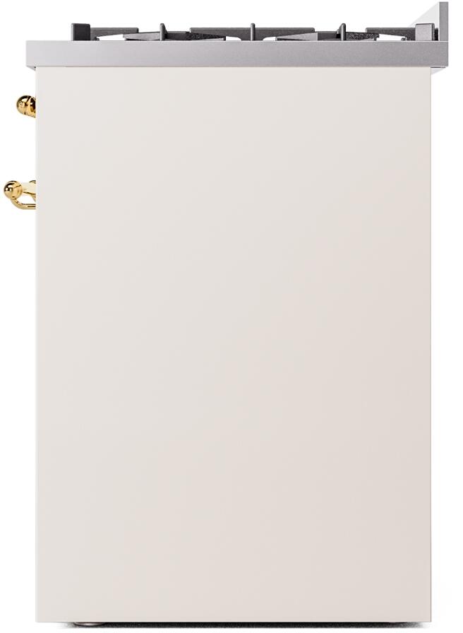 30" ILVE Nostalgie II Dual Fuel Natural Gas Freestanding Range in Antique White with Brass Trim - UP30NMP/AWG NG