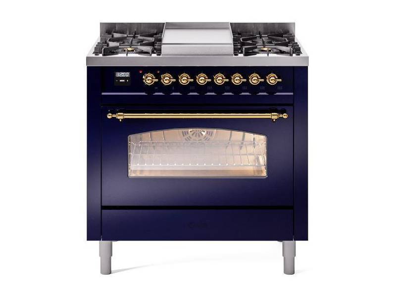 36" ILVE Professional Plus II Dual Fuel Natural Gas Freestanding Range with Bronze Trim - UP36FNMP/MBB NG