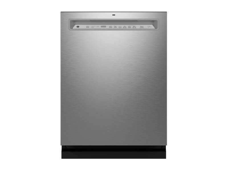 24" GE Front Control Stainless Steel Interior Dishwasher with Sanitize Cycle - GDF650SYVFS