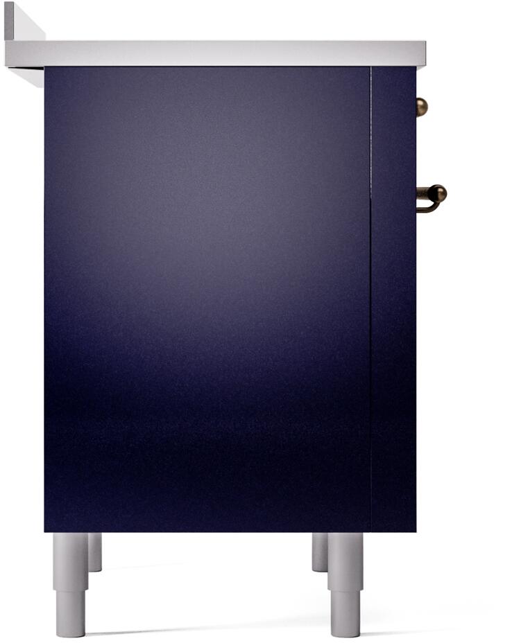 36" ILVE Nostalgie II Electric Freestanding Range in Blue with Bronze Trim - UPI366NMP/MBB