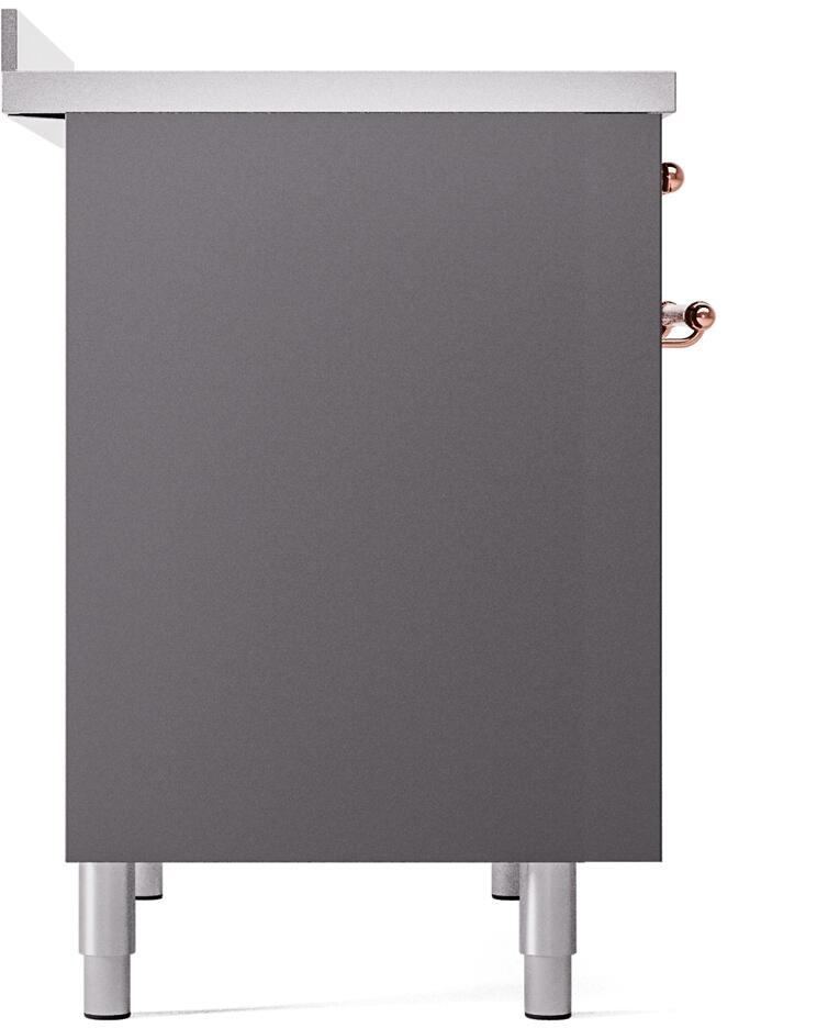 40" ILVE Nostalgie II Electric Freestanding Range in Matte Graphite with Copper Trim - UPDI406NMP/MGP