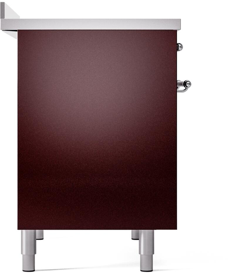40" ILVE Nostalgie II Electric Freestanding Range in Burgundy with Chrome Trim - UPDI406NMP/BUC