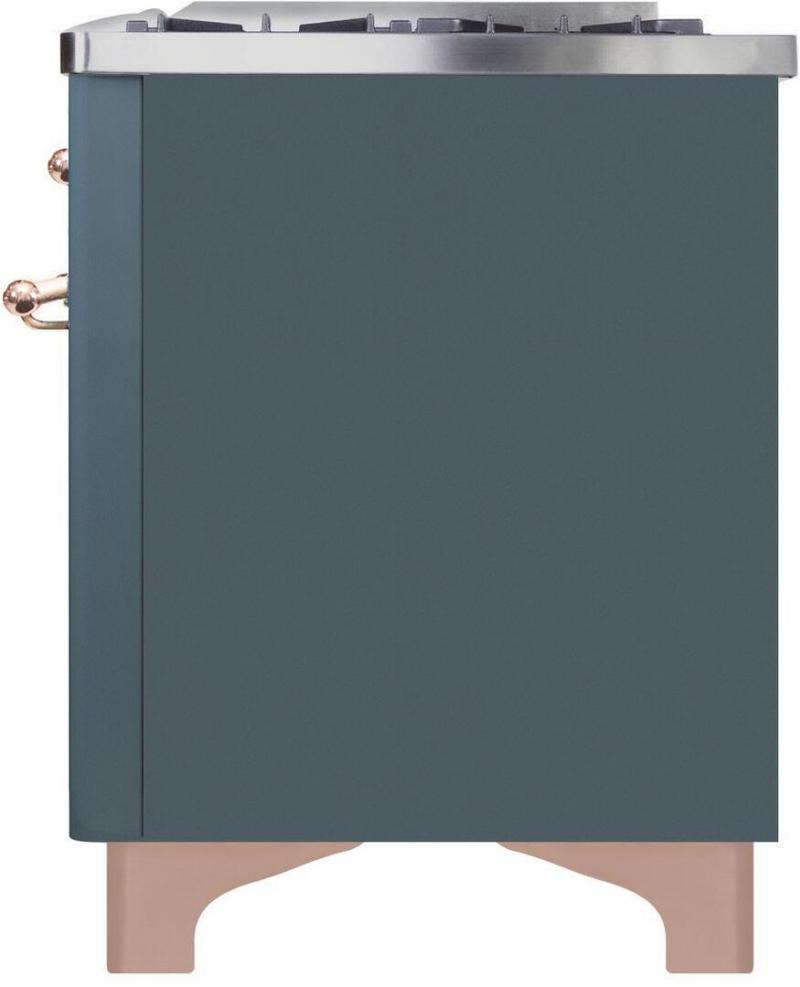 36" ILVE Majestic II Dual Fuel Liquid Propane Freestanding Range in Blue Grey with Copper Trim - UM09FDNS3/BGP LP