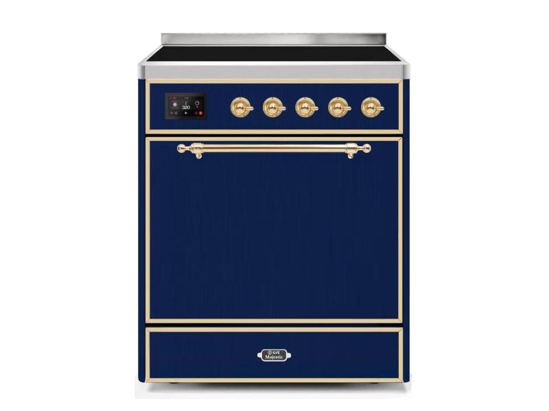 30" ILVE 4 Cu. Ft. Majestic II Electric Freestanding Range with Brass Trim - UMI30QNE3/MBG
