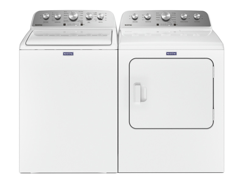 Maytag 5.2 Cu. Ft. Top Load Washer and 7.0 Cu. Ft. Top Load Electric Dryer - MVW5035MW-YMED5030MW