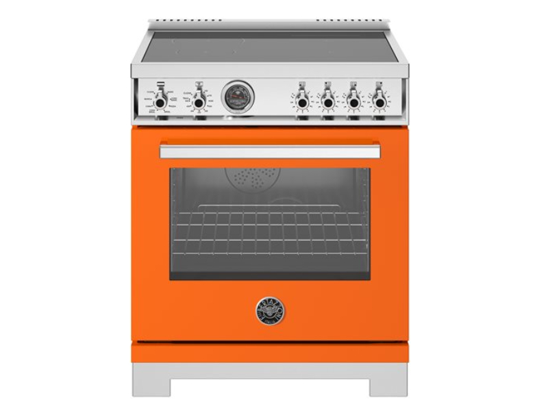 30" Bertazzoni Induction Range With 4 Heating Zones In Orange - PRO304IFEPART