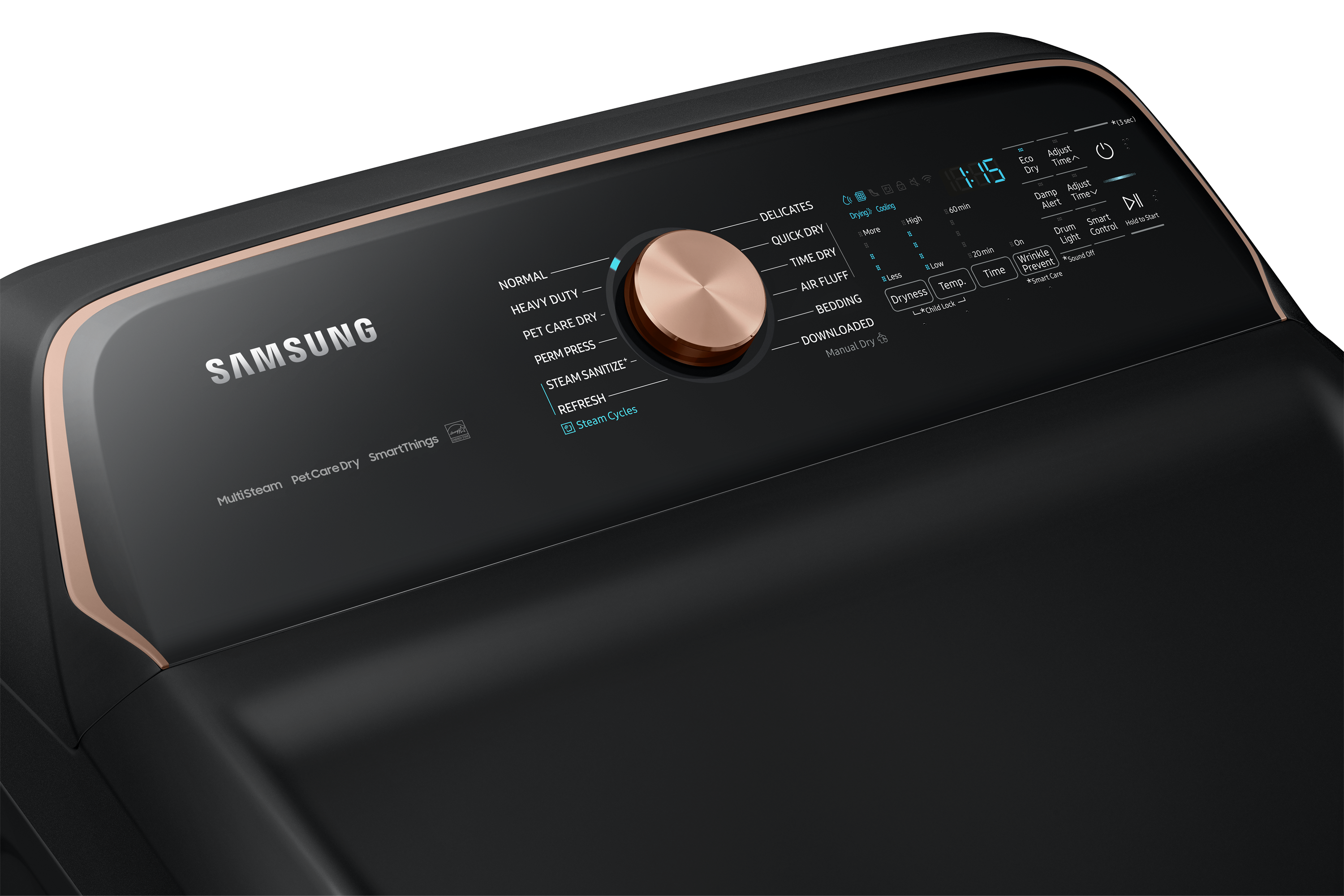 27" Samsung 7.4 Cu. Ft. Smart Electric Dryer with Pet Care Dry in Black Stainless Steel - DVE54CG7550VAC