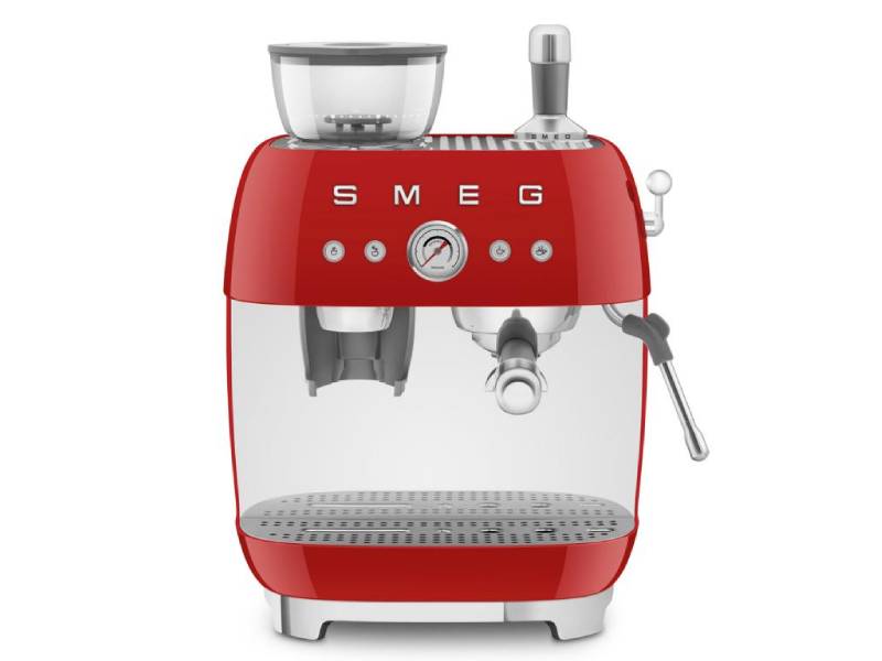 SMEG Retro Style Espresso Manual Coffee Machine in Red - EGF03RDUS