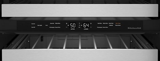 24" KitchenAid Undercounter Wine Cellar with Glass Door and Metal-Front Racks - KUWL314KSS