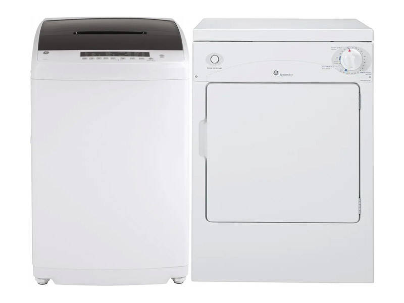 24" GE Portable Washer and Portable Compact Dryer - GNW128PSMWW-PSKP333EBWW