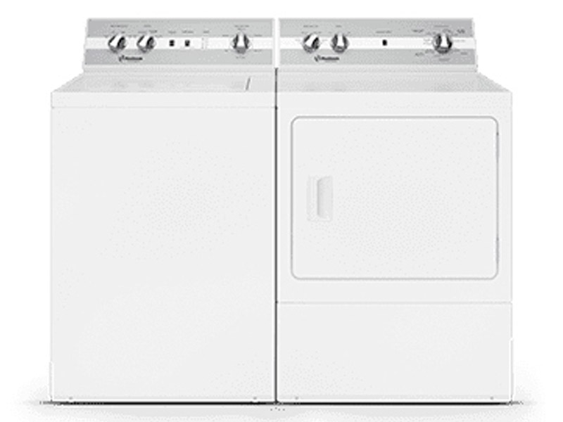 Huebsch 3.2 Cu. Ft. TC5 Top Load Washer and DC5 Sanitizing Electric Dryer - TC5102WN-DC5102WE