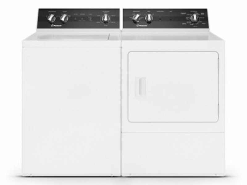 Huebsch 3.2 Cu. Ft. TC5 Top Load Washer and 7.0 Cu. Ft. DR5 Sanitizing Gas Dryer - TC5102WN-DR5103WG