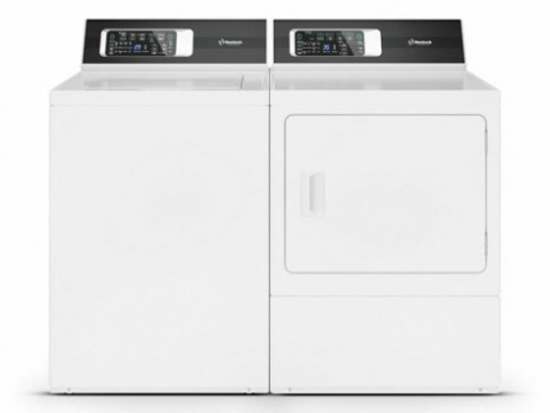 Huebsch 3.2 Cu. Ft. TR7 Ultra-Quiet Top Load Washer and 7.0 Cu. Ft. DR7 Sanitizing Electric Dryer - TR7104WN-DR7103WE