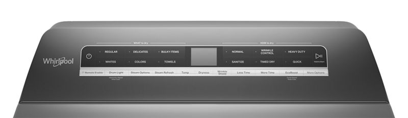 27" Whirlpool 7.4 Cu. Ft. Top Load Gas Dryer with Advanced Moisture Sensing in Chrome Shadow - WGD8127LC