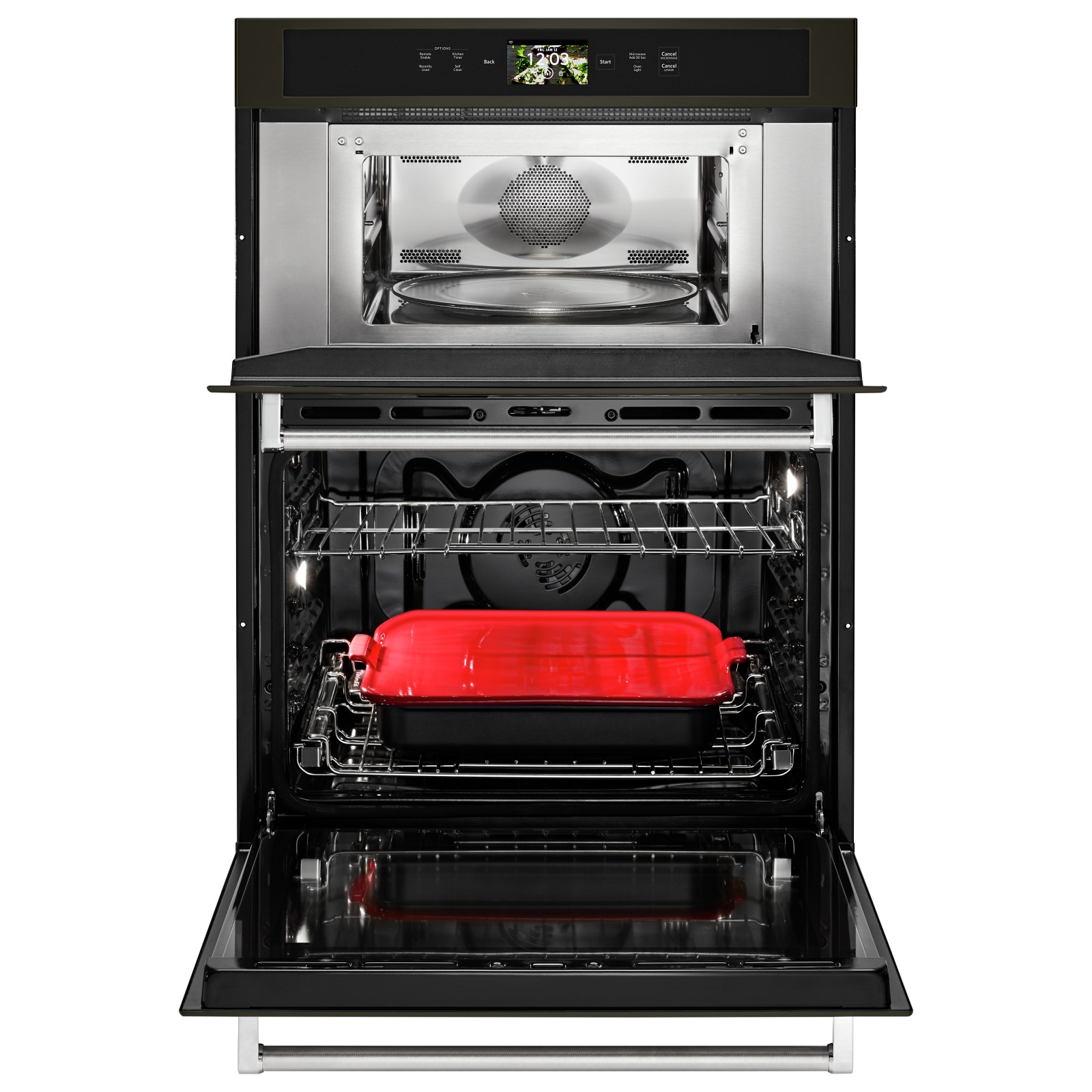  30" KitchenAid Smart Oven Combination Oven with Powered Attachments and PrintShield Finish - KOCE900HBS