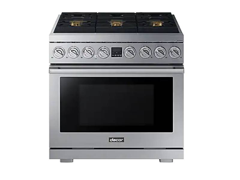 36" Dacor Transitional Gas Range in Silver Stainless Steel  - DOP36T86GLS/DA