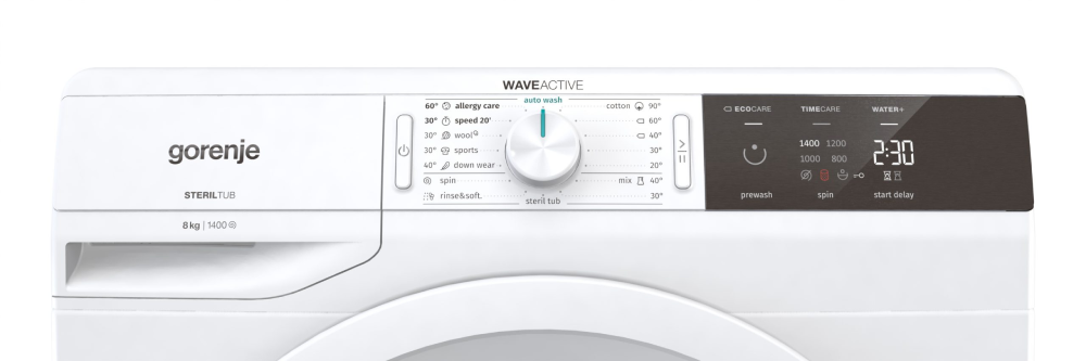 24" Gorenje WaveActive Front Load Washer in White - WEI843HP
