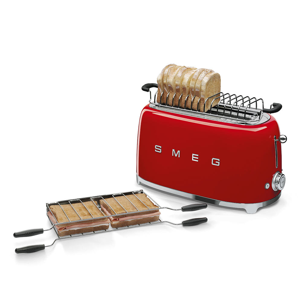SMEG 50's Retro Style Aesthetic 4x2 Slice Toaster - TSF02RDUS