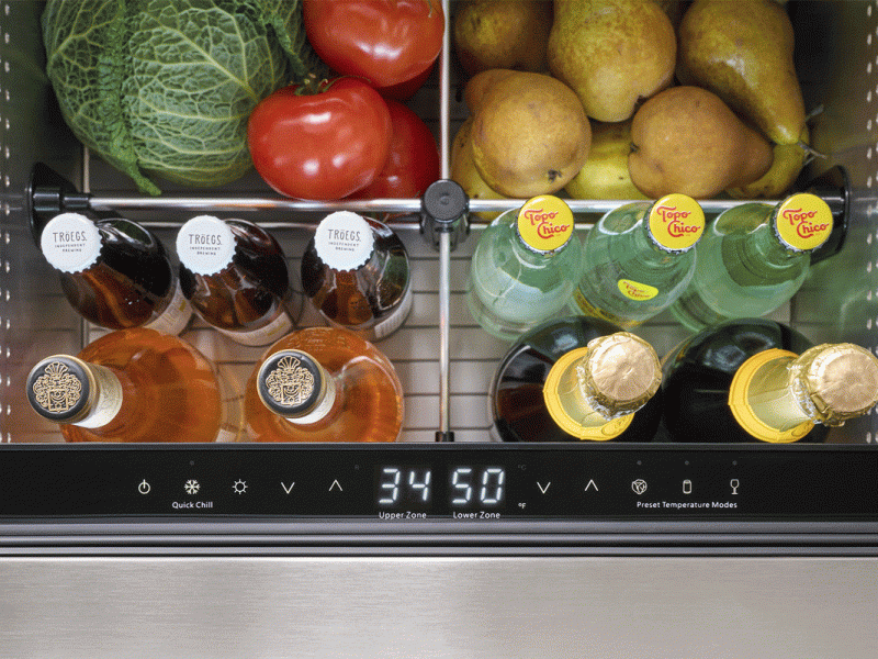 24" Zephyr 5.1 Cu. Ft. Built-In Outdoor Dual Zone Refrigerator Drawers in Stainless Steel - PRRD24C2AS-OD