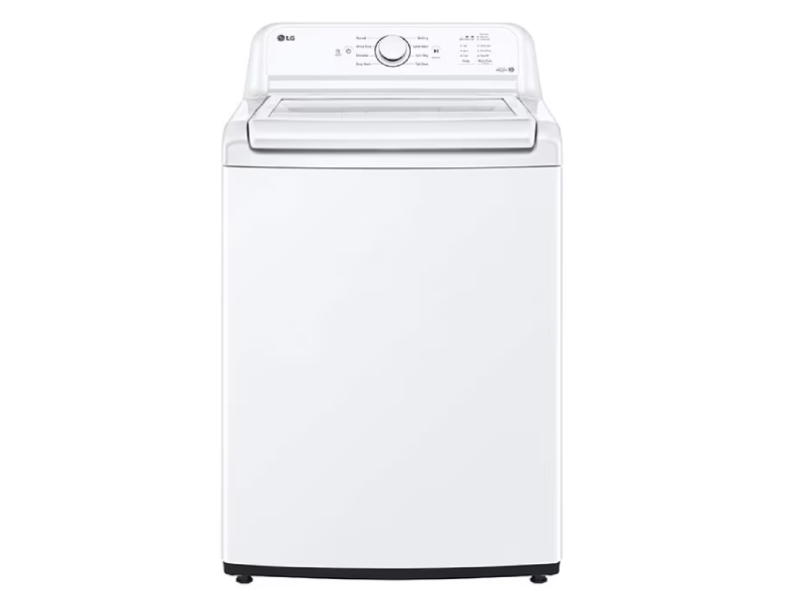 27" LG 4.8 Cu. Ft. Top Load Washer with Agitator and SlamProof Glass Lid in White - WT6105CW