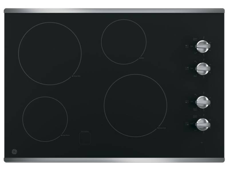 30" GE Built-In Knob Control Electric Cooktop - JP3030SWSS