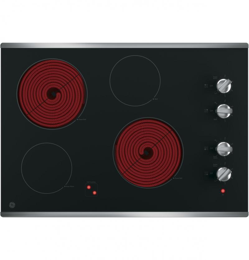 30" GE Built-In Knob Control Electric Cooktop - JP3030SWSS