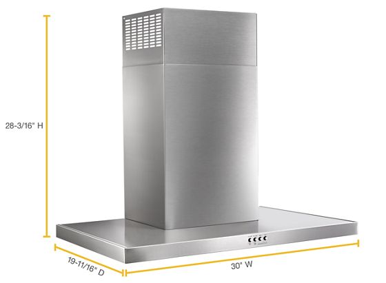 30" Whirlpool Stainless Steel Wall Mount Flat Range Hood - WVW57UC0FS