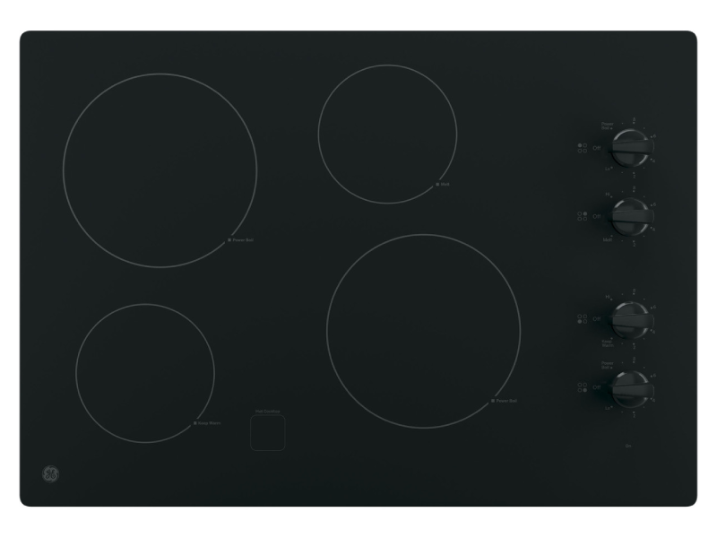 30" GE Built-In Knob Control Electric Cooktop - JP3030DWBB