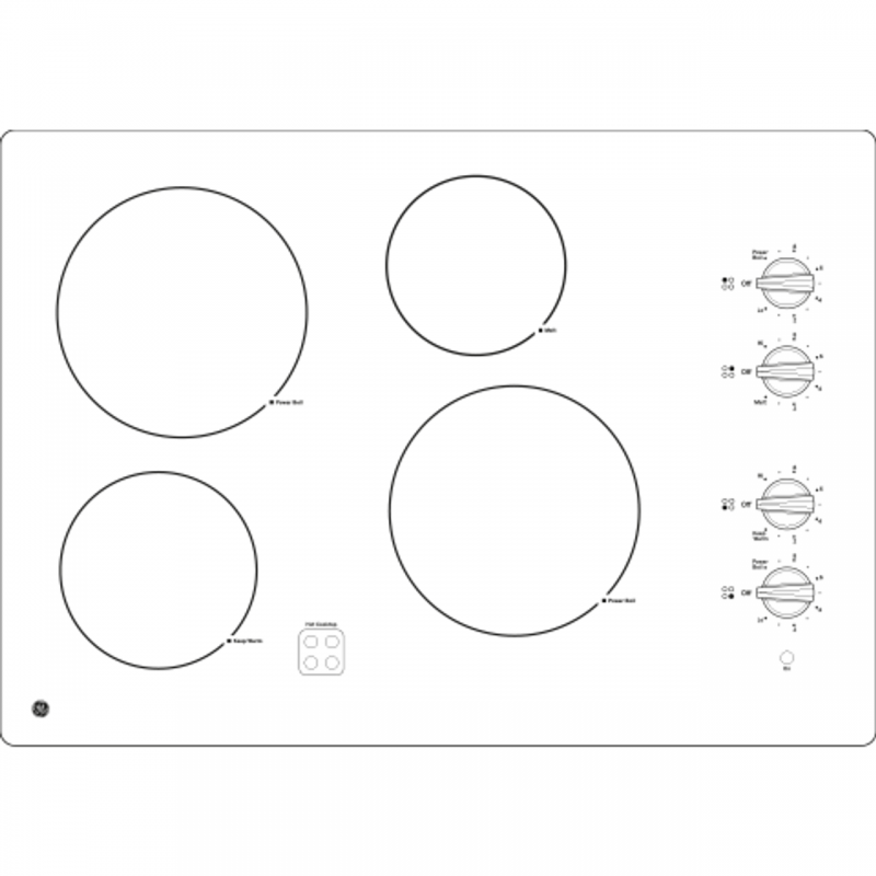 30" GE Built-In Knob Control Electric Cooktop - JP3030DWBB