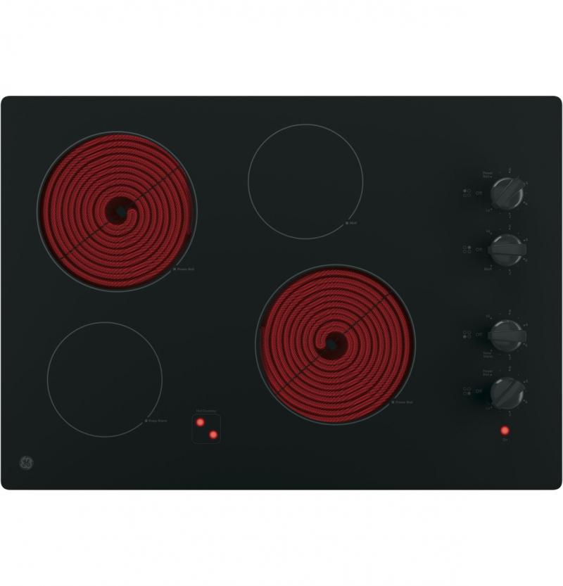 30" GE Built-In Knob Control Electric Cooktop - JP3030DWBB