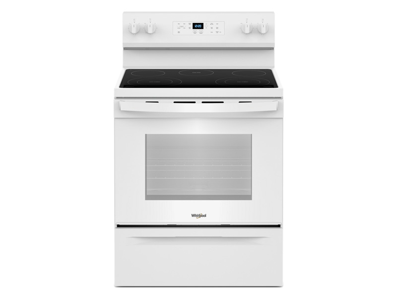 30" Whirlpool 5.3 Cu. Ft. Freestanding Electric Range with Steam Clean - YWFES3330RW