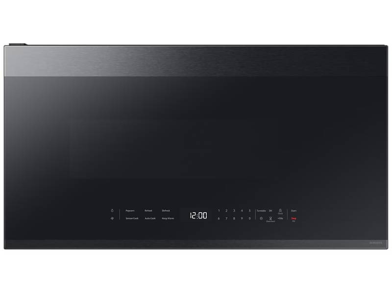 30" Samsung 2.1 Cu. Ft. Over-the-Range Microwave with Edge to Edge Glass Display in Matte Black Steel - ME21DG6500MTAC